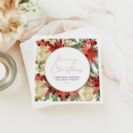 JOY Red Poinsettia Weihnachtsdekor im Party Serviette