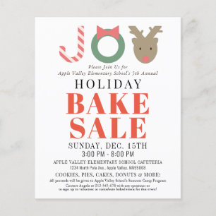JOY Reindeer Holiday Bake Sale Flyer