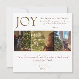 Joy Religious Bible Verse Modern Simple Christmas Feiertagskarte