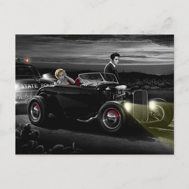 Joy Ride B&W Postkarte (Vorderseite)