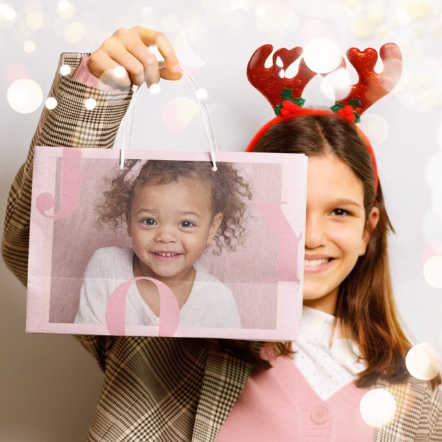 JOY Rosafarbenes modernes Weihnachtsgeschenk | Per Große Geschenktüte (Von Creator hochgeladen)