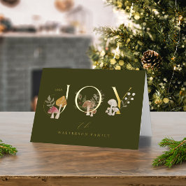 Joy Rustic Woodsy Watercolor Pilz Weihnachten