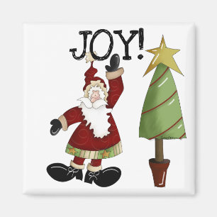 JOY Santa Claus T - Shirt und Geschenke Magnet