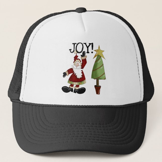 JOY Santa Claus T - Shirt und Geschenke Truckerkappe (Vorderseite)