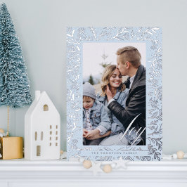 Joy Script Decorative Floral & Foliage Foto Frame Folien Feiertagskarte