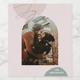 Joy Script Holiday | Modernes Weihnachtsfest im Fo Weinetikett