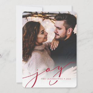 Joy Script Weihnachts-Weihnachtsfotokarte Feiertagskarte