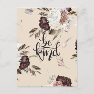 JOY/ Seien Sie freundlich Floral Postcard Designer Postkarte