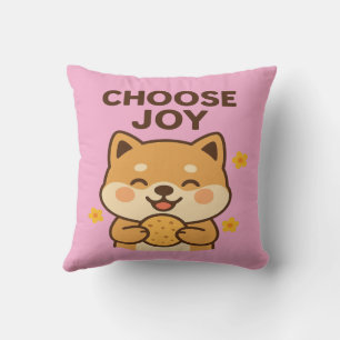 Joy Shiba Inu Pillow Dekor der Positivfarben Kissen