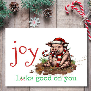 Joy sieht gut aus auf You Funny Pig Weihnachten