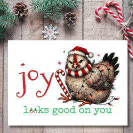 Joy sieht gut aus auf You Grumpy Chicken Weihnacht Feiertagskarte