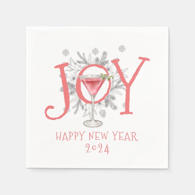 Joy Silvester Party Toast 2024 Serviette (Vorderseite)
