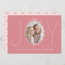 JOY Simple Bow Wavy Foto Weihnachten