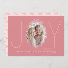 JOY Simple Bow Wavy Foto Weihnachten