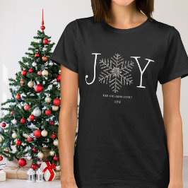 Joy Snowflake Familie Weihnachten T-Shirt