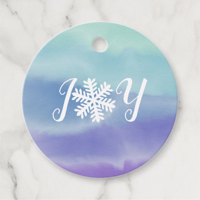 Joy Snowflake Geschenkanhänger (Vorderseite)