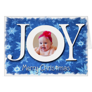 Joy Snowflakes Christmas Foto Card