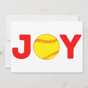 Joy Softball Flaches Weihnachtskarte Feiertagskarte