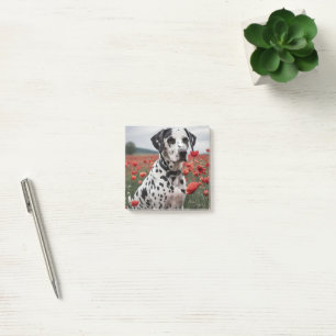 **"Joy Spots: Dalmatiner in einem roten Mohnfeld"* Post-it Klebezettel