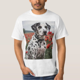 **"Joy Spots: Dalmatiner in einem roten Mohnfeld"* T-Shirt