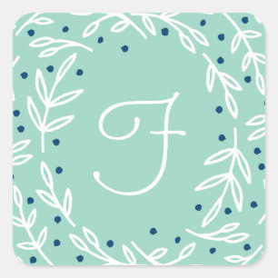 Joy Square Monogram Stickers