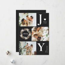 Joy Stylish Modern Foto Collage | Schwarzes Weihna