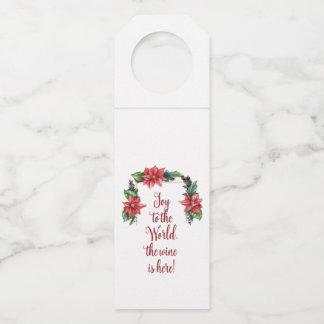 Joy the Wine is Here Christmas Bottle Hanger Tags Flaschenanhänger