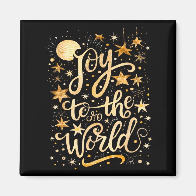 Joy To The Christmas World Christian Jesus Nativit Magnet (Vorne)