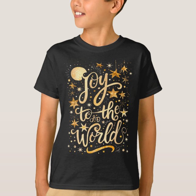Joy To The Christmas World Christian Jesus Nativit T-Shirt (Vorderseite)