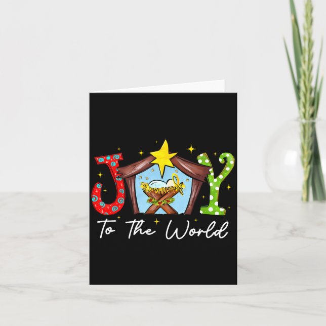 Joy To The World Baby Jesus Christmas Nativity Sce Karte (Vorderseite)