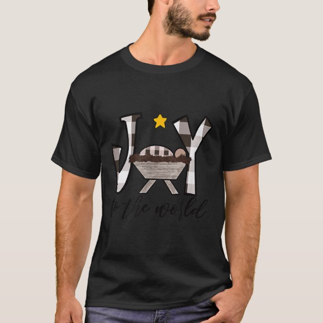 Joy To The World Baby Jesus In The Manger Christma T-Shirt (Vorderseite)