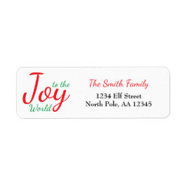 Joy to the World Christmas Address Label