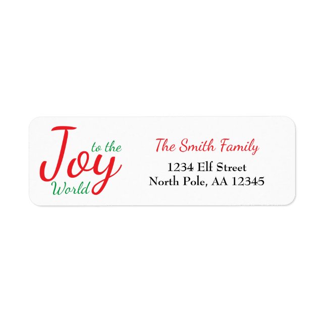 Joy to the World Christmas Address Label (Vorne)