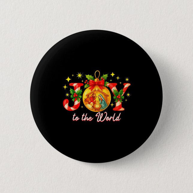 Joy To The World Christmas Christian Nativity  Button (Vorderseite)