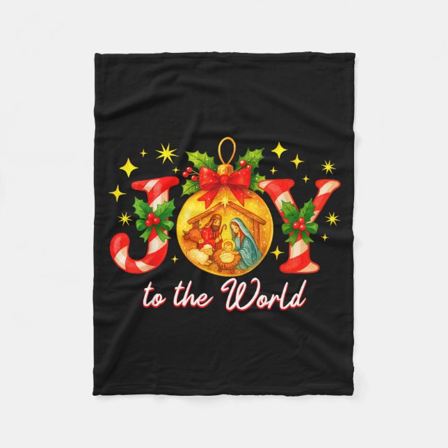 Joy To The World Christmas Christian Nativity  Fleecedecke (Vorderseite)