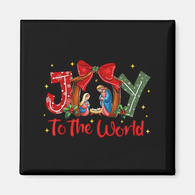 Joy To The World Christmas Christian Nativity Scen Magnet (Vorne)