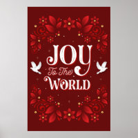 Joy to the World Christmas Poster 24x36