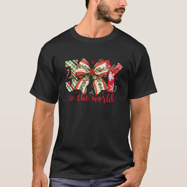 Joy to the World Christmas Weihnachtsmann Coquette T-Shirt (Vorderseite)