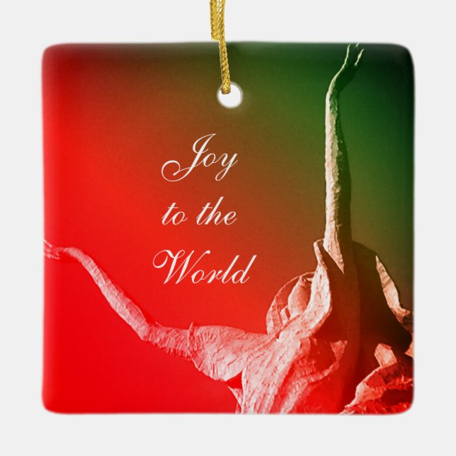 "Joy to the World"/"Der Herr ist gekommen" Roter E Keramikornament (Vorderseite)
