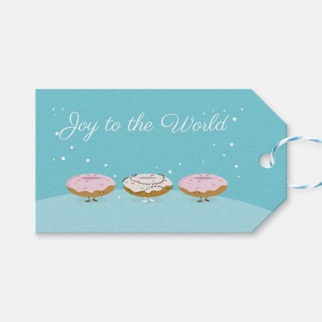 Joy to the World Donuts | Geschenkmarke Geschenkanhänger (Vorderseite (Horizontal))