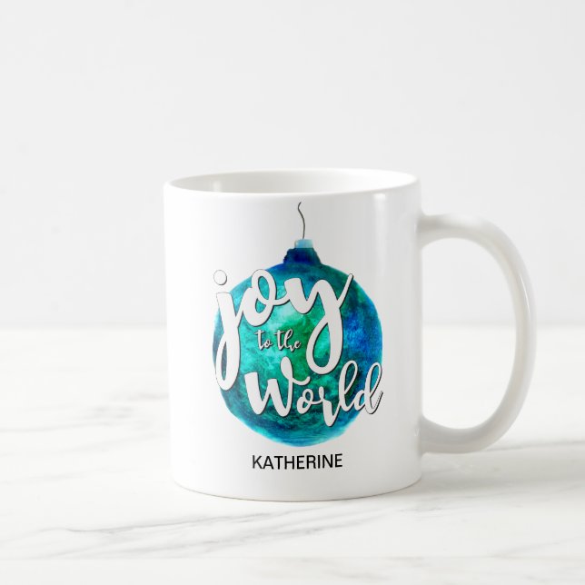 "Joy to the World" Globe, Weihnachten, Custom Tasse (Rechts)