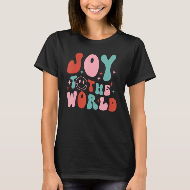 Joy To The World Groovy Family Christmas Holiday M T-Shirt (Vorderseite)