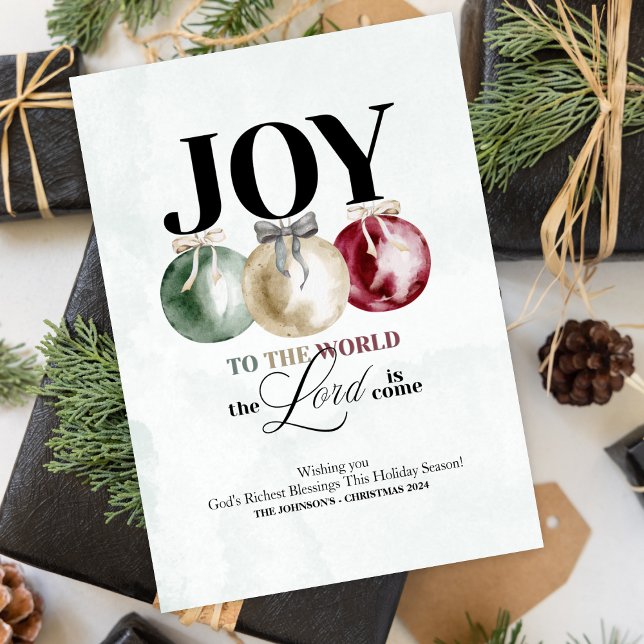 Joy to the World Holiday Card Einladung (Celebrate the reason for the season with this "Joy To The World, The Lord is Come" holiday card.)