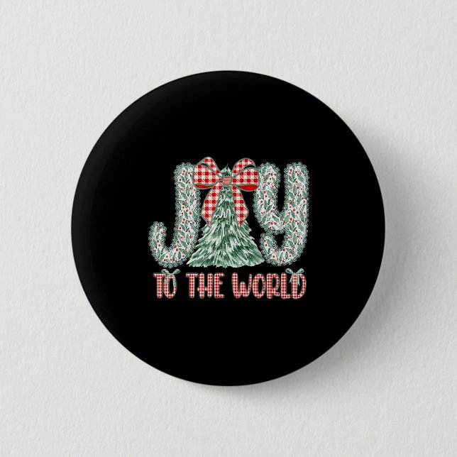 Joy To The World Jesus Christian Christmas Xmas Tr Button (Vorderseite)