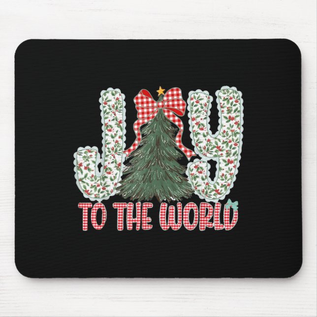 Joy To The World Jesus Christian Christmas Xmas Tr Mousepad (Vorne)