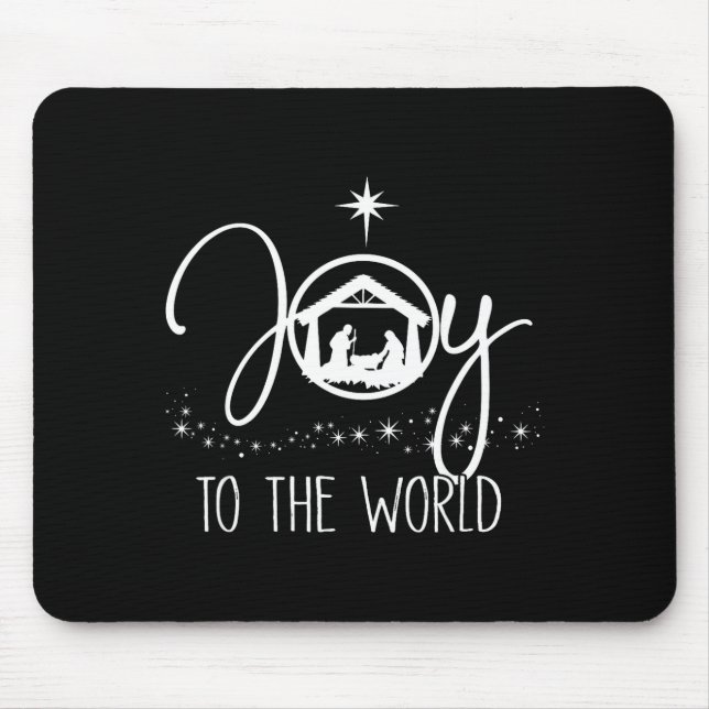 Joy To The World Jesus Christian Nativity Scence C Mousepad (Vorne)