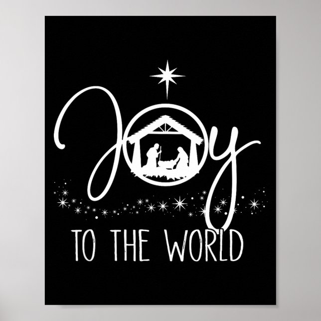 Joy To The World Jesus Christian Nativity Scence C Poster (Vorne)