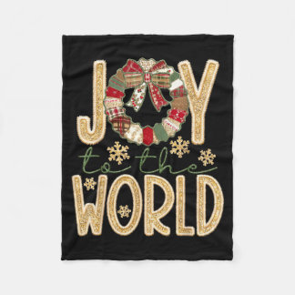 Joy To The World Jesus Christian Snowflake Christm Fleecedecke
