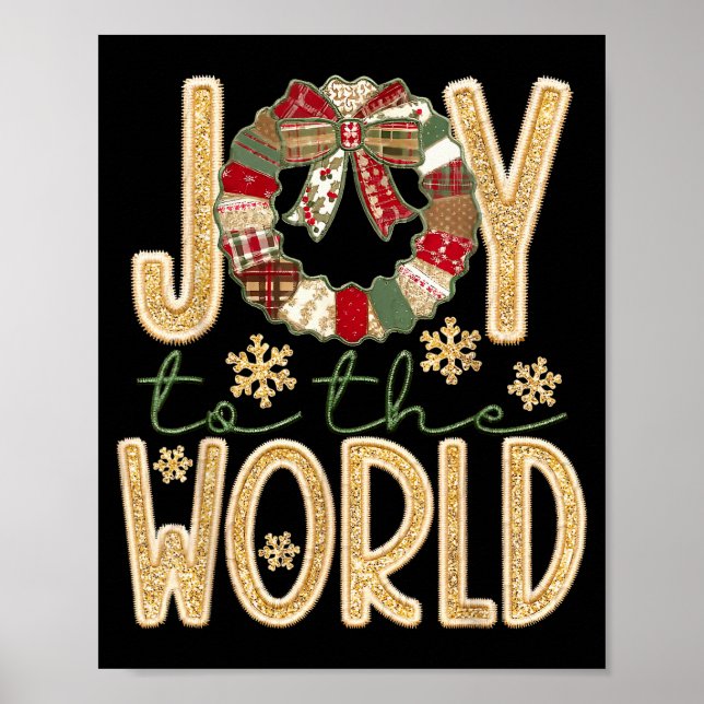 Joy To The World Jesus Christian Snowflake Christm Poster (Vorne)