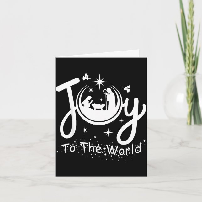 Joy To The World Jesus Christmas Nativity Scene Fa Karte (Vorderseite)